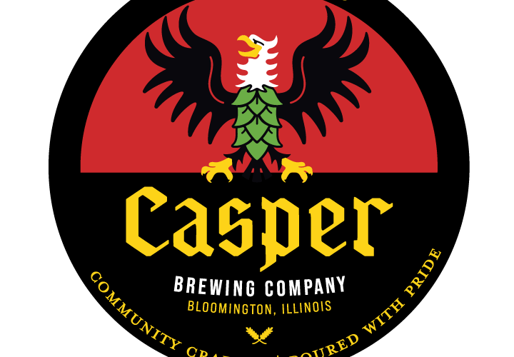 Casper Brewing Company circular logo — veteran owned, Bloomington, Illinois